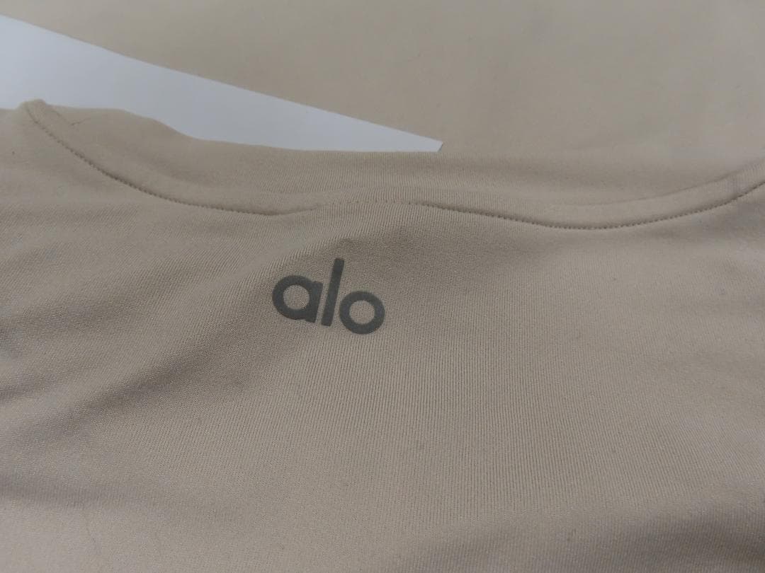 Alo yoga正規品アローヨガ クルーネック ショートスリーブ Bone美品