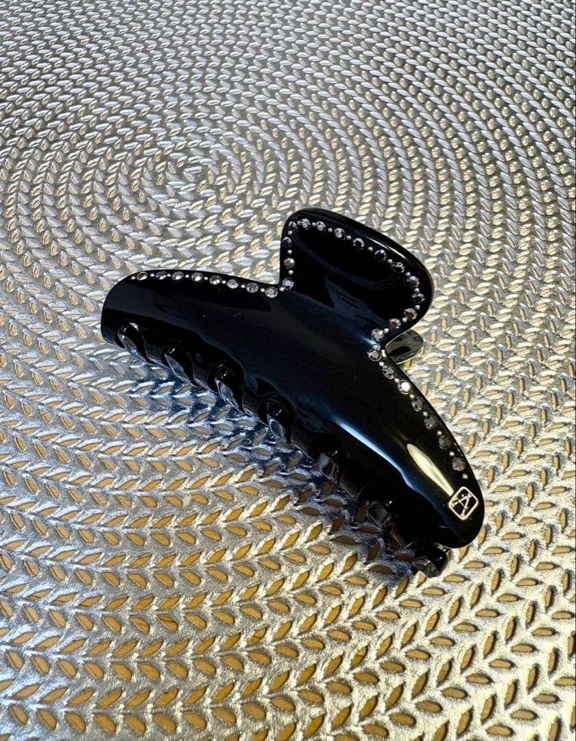 美品　ALEXANDRE DE PARIS ヘアクリップ ストーン　ブラック