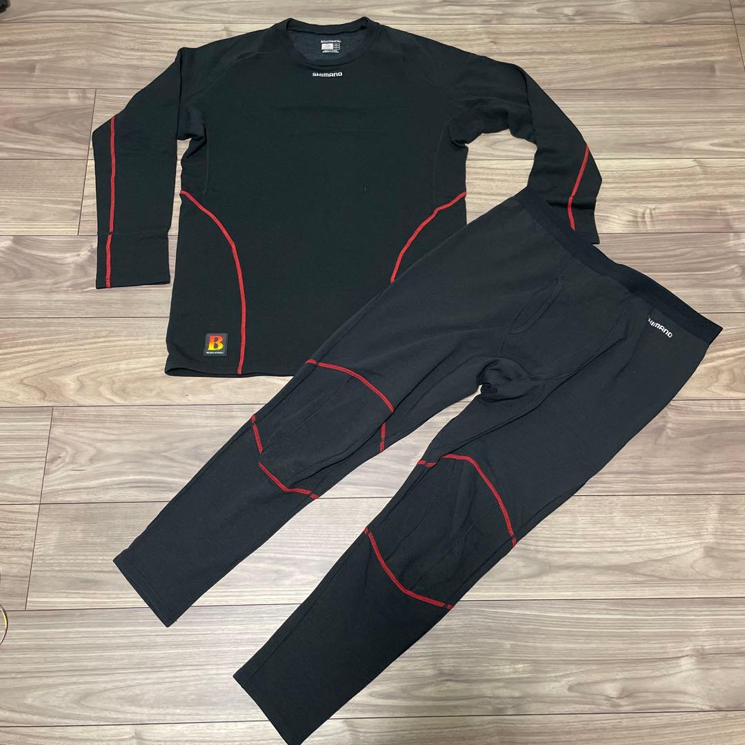 シマノ ブレスハイパー+℃ ストレッチアンダーシャツ タイツ 上下セット 2XL