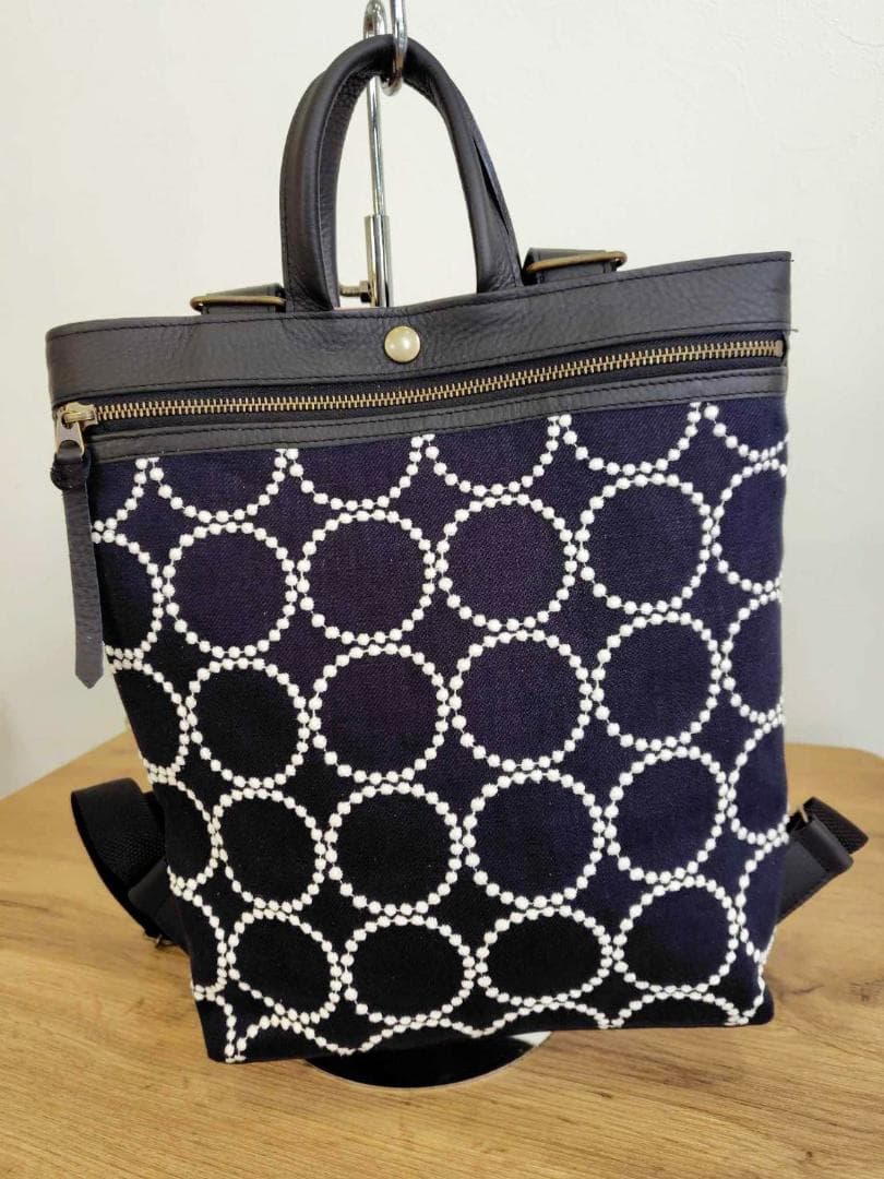 【専用】/2025tambourineタンバリンネイビー×白/牛革A4トー