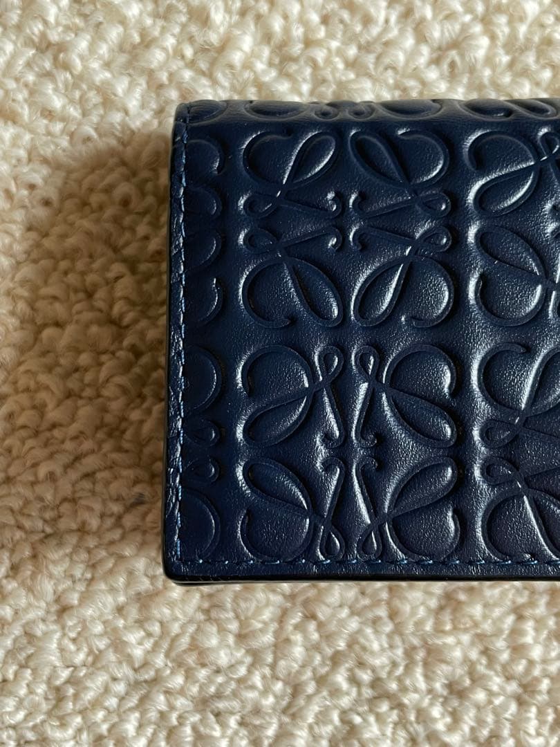 【美品】LOEWE ネイビー レザー 名刺入れ