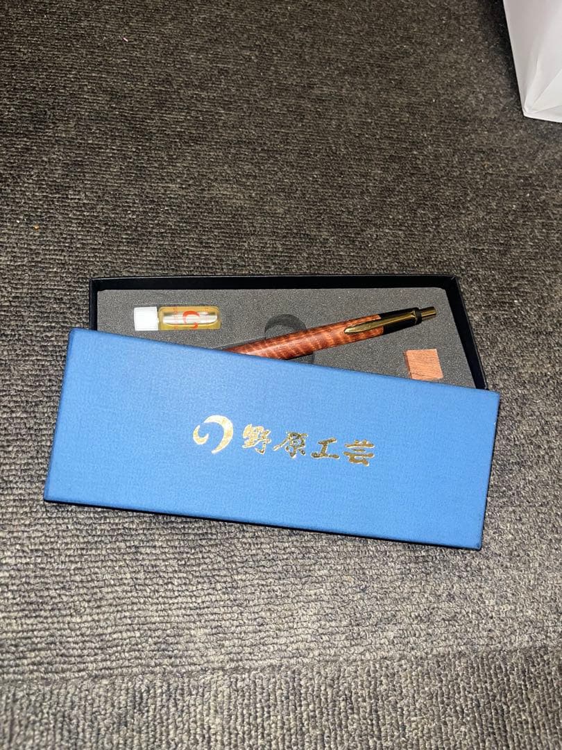 野原工芸 本花梨虎杢 新型シャープペンシル 固定式口金 ゴールド 0.5mm