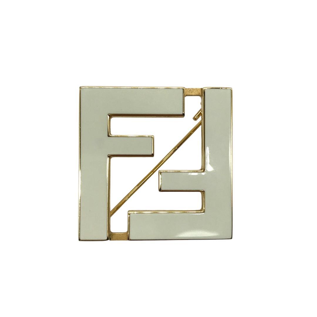 【未使用級】FENDI フェンディ ブローチ フォーエバー FFロゴ