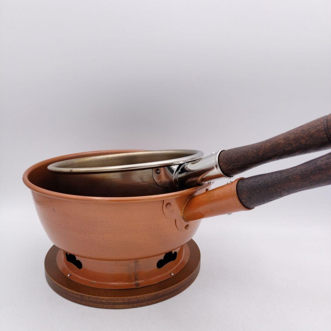 c872 台付十能火起こしセット ステンレス 茶道具 古物