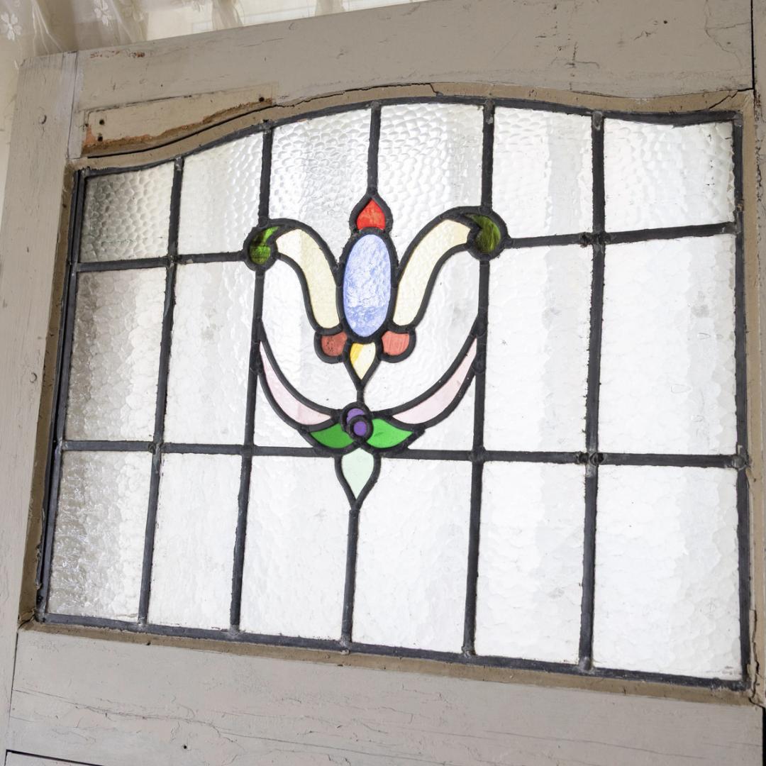 アンティークドア　ステンドグラス入り