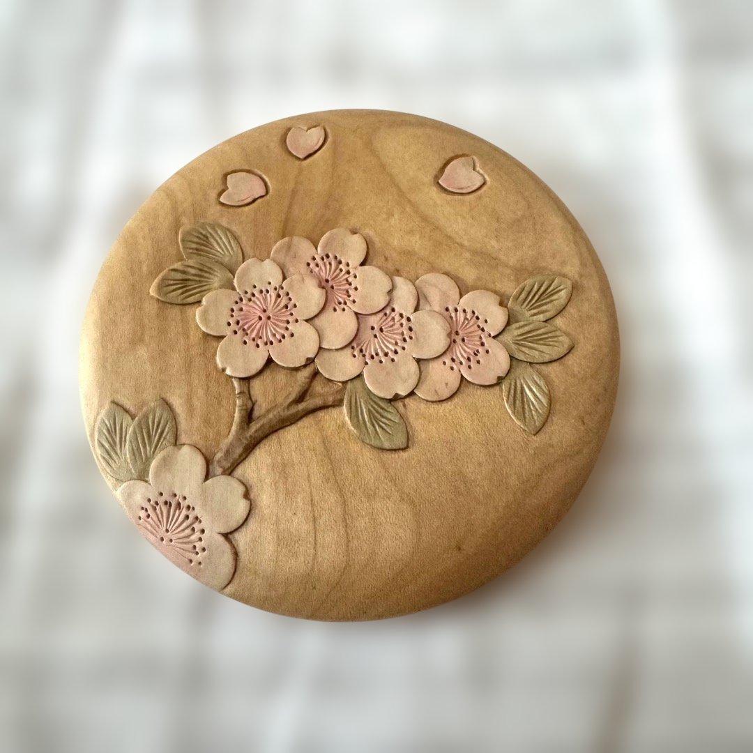 ８インチラウンド メープル　軽井沢彫　ナンタケットバスケット