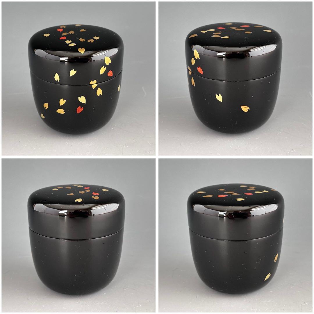 茶道具　即中斎好写　内霞　桜吹雪蒔絵　大棗　西村宗幸　共箱　山中塗　茶会　春