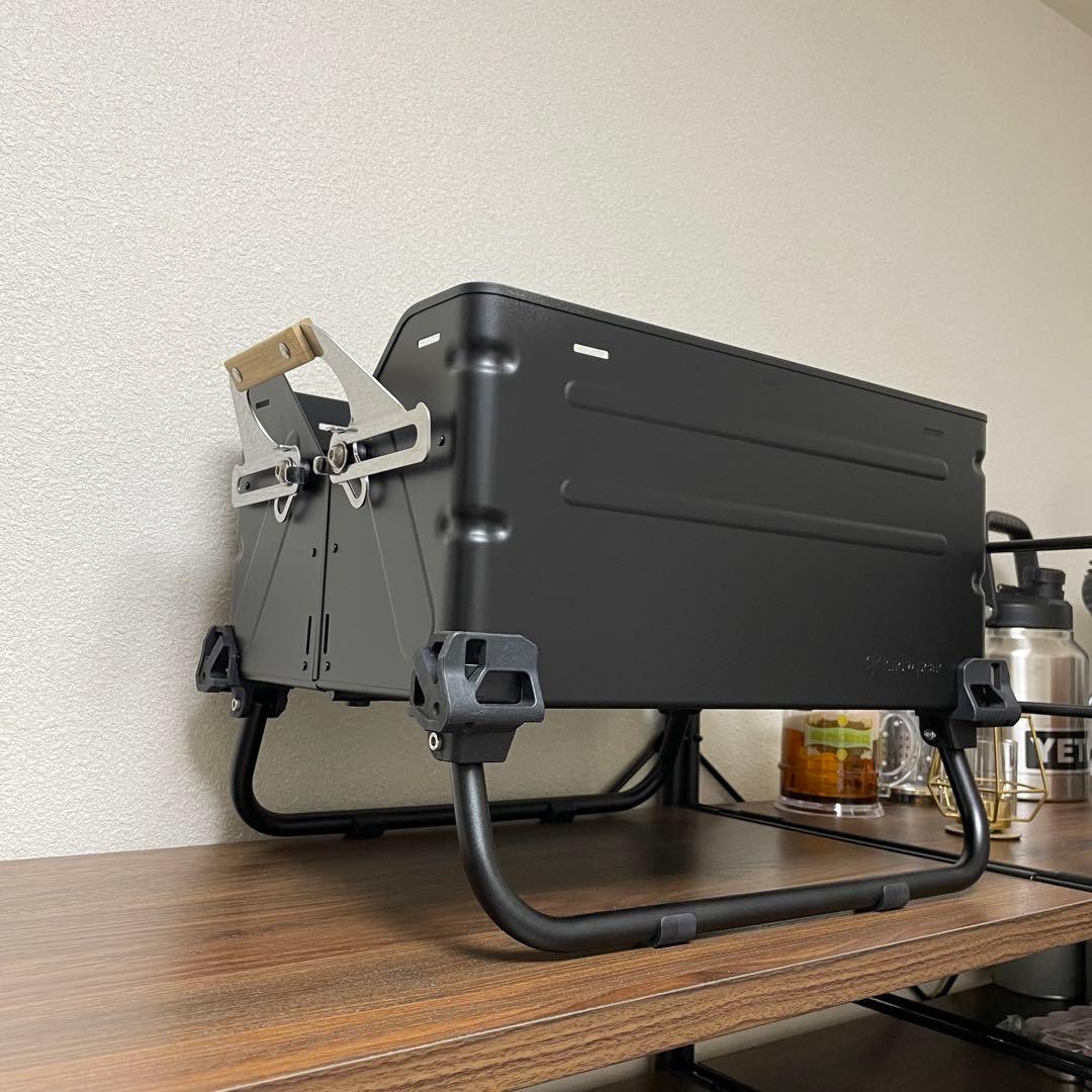 シェルフコンテナ25 マットブラック塗装+レッグ　 peakスノーピーク