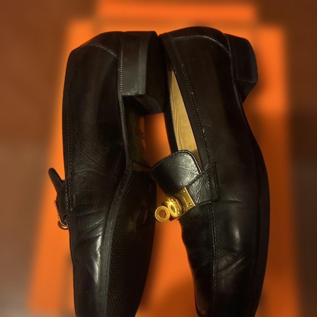 エルメス　ローファーヒール　37 ブラック