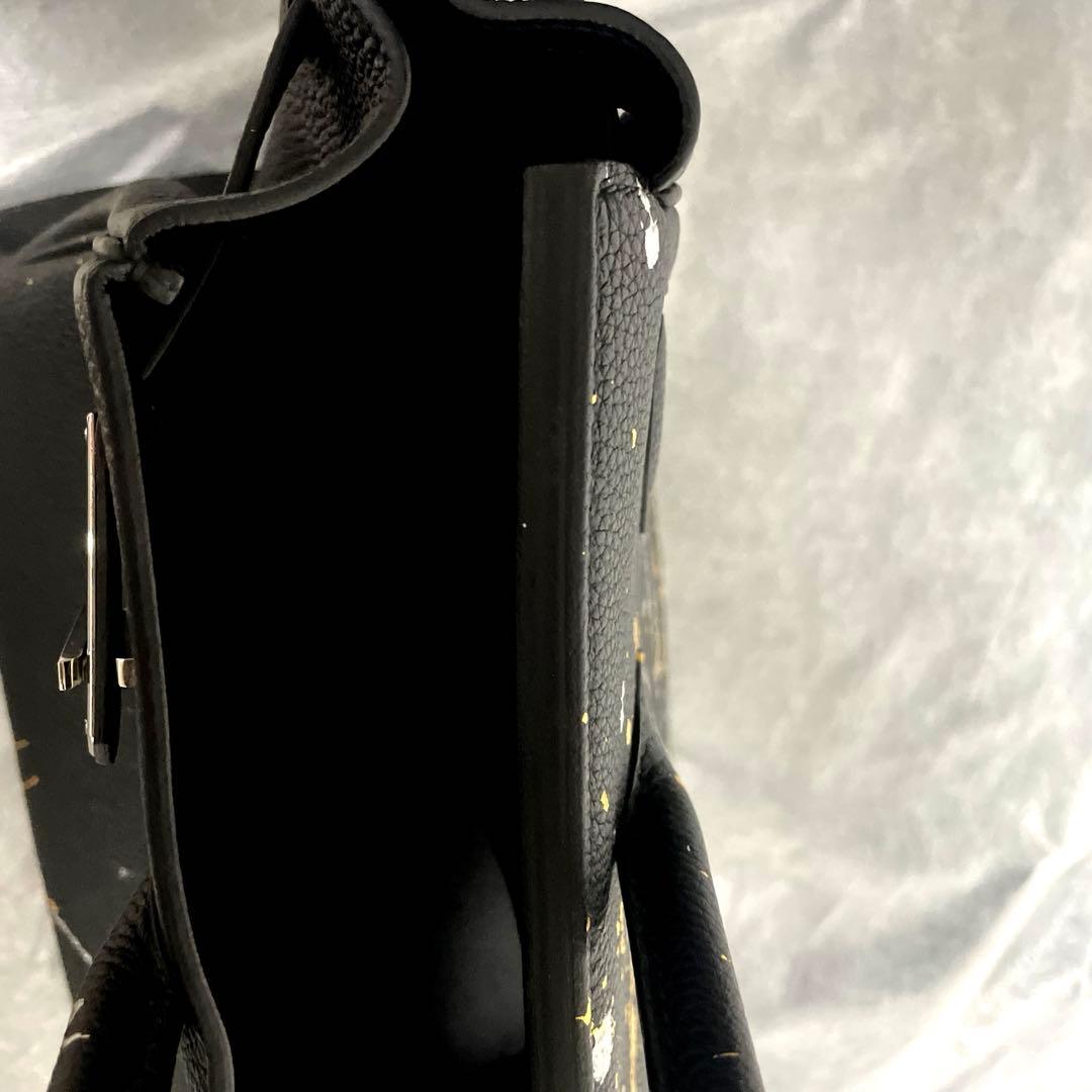 m*☆様 現品限り1点のみ。世界に1つ！バーキン30 本革トゴ　ブラック　シルバ