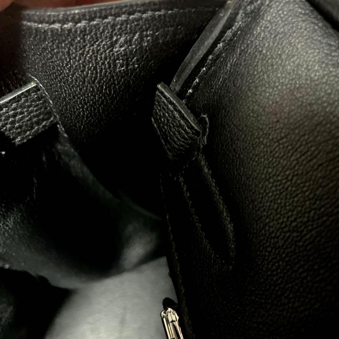 m*☆様 現品限り1点のみ。世界に1つ！バーキン30 本革トゴ　ブラック　シルバ