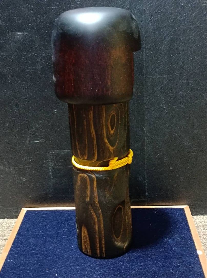 創作こけし　通産大臣賞作家　岡本卯三郎作　森歓　約35㎝　立札付 サイン入り