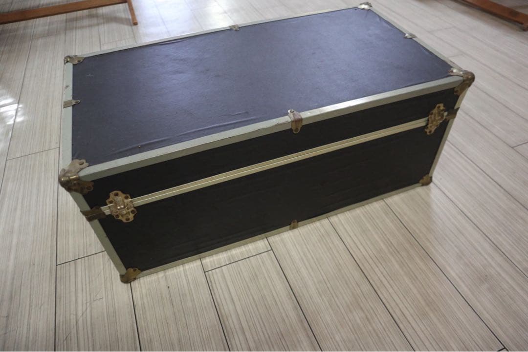 アメリカン　ヴィンテージ　家具　収納ボックス　トランク　ボックス　チャコールグレ