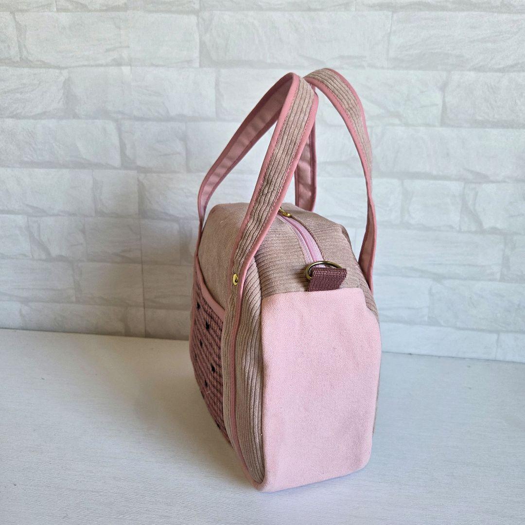 JUNE様　丸型ボストンバッグ　コーディロイ　　ハンドメイド