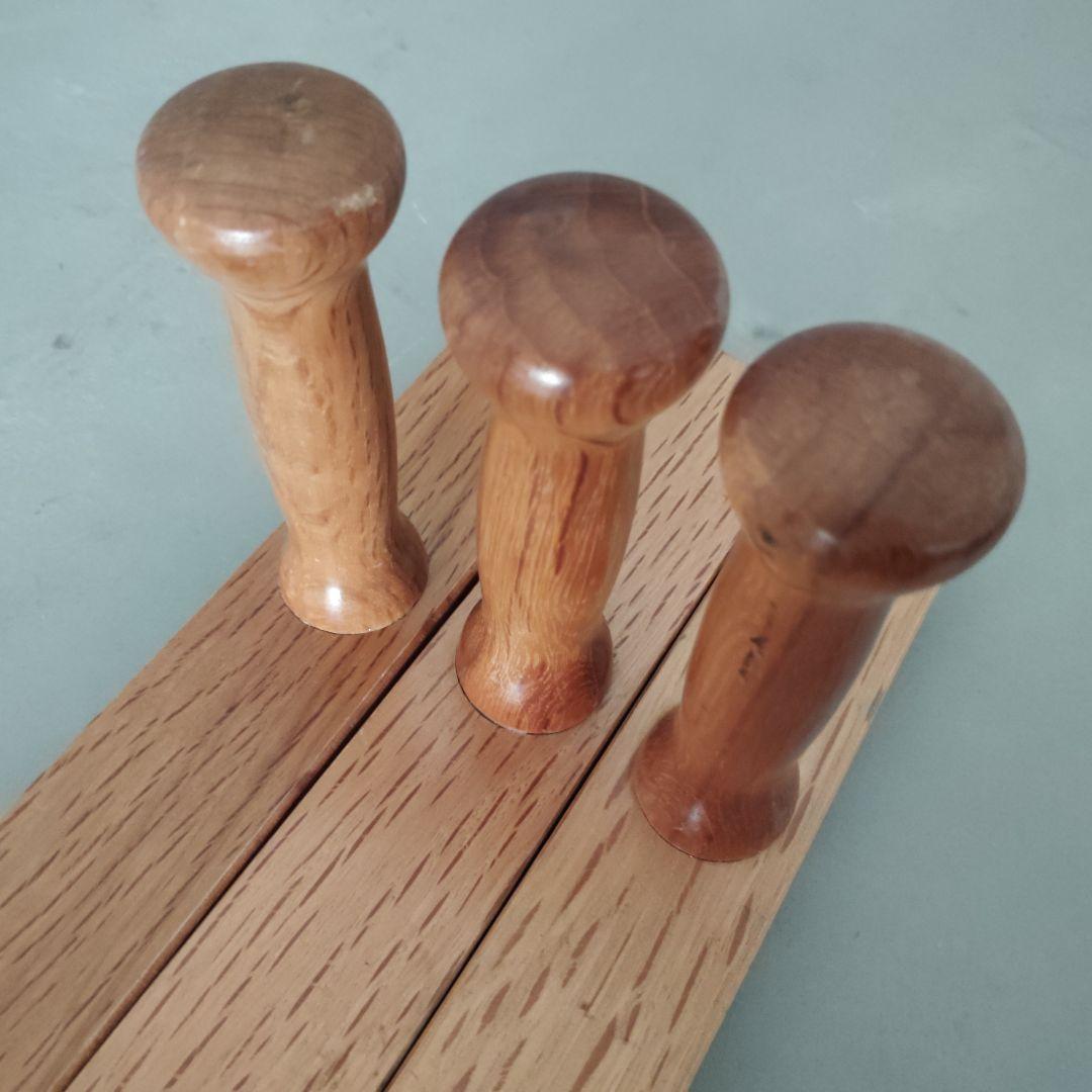 トンファー　3個セット　沖縄空手　古流武術　古武道　日本製　全長44cm　赤樫