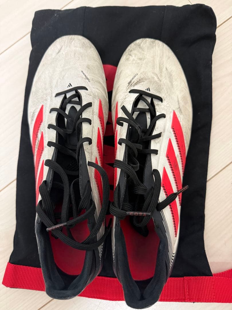 adidas サッカーシューズ copa27cm ホワイト/レッド 収納袋付き