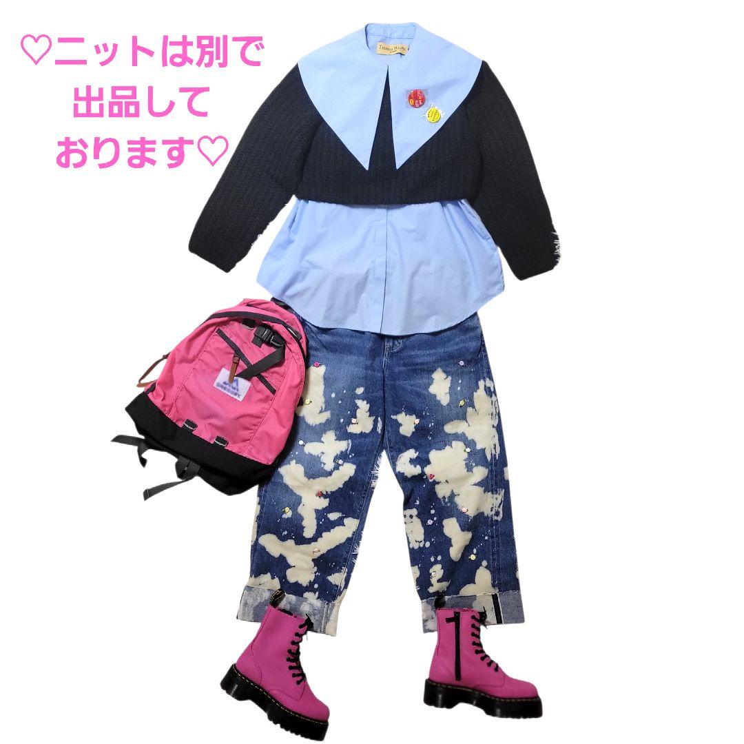 ♡受注生産♡トーマスマグパイ♡ ビッグカラー シャツ サックス