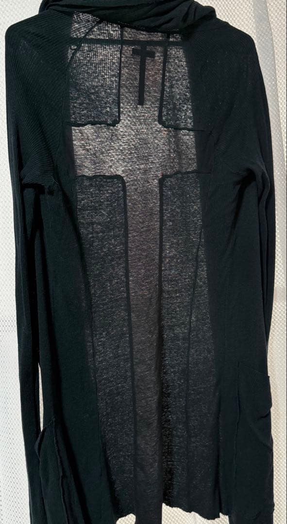 LGBフード付ブラックカーディガン 0 back cross cardigan