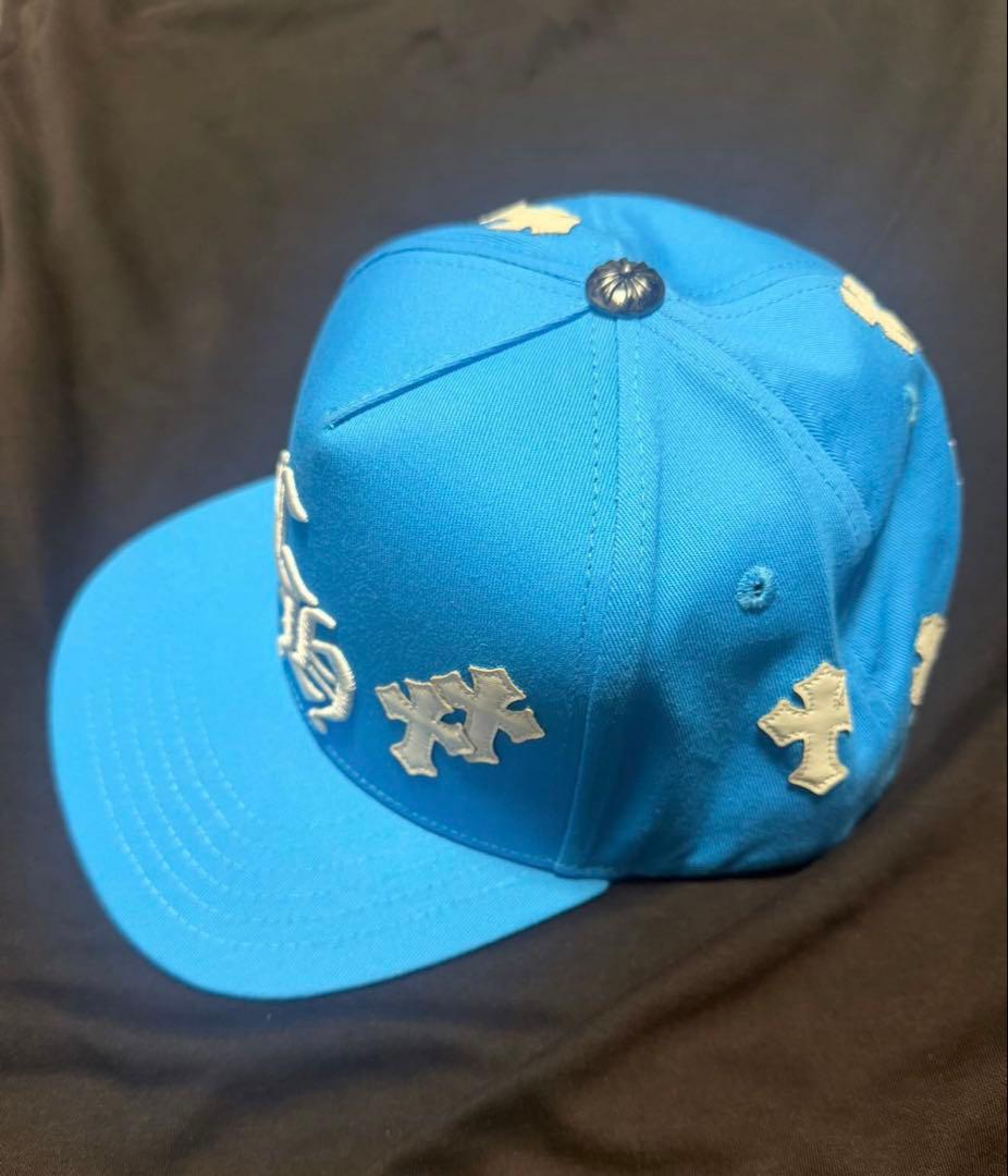 水色　スナップバックキャップ
