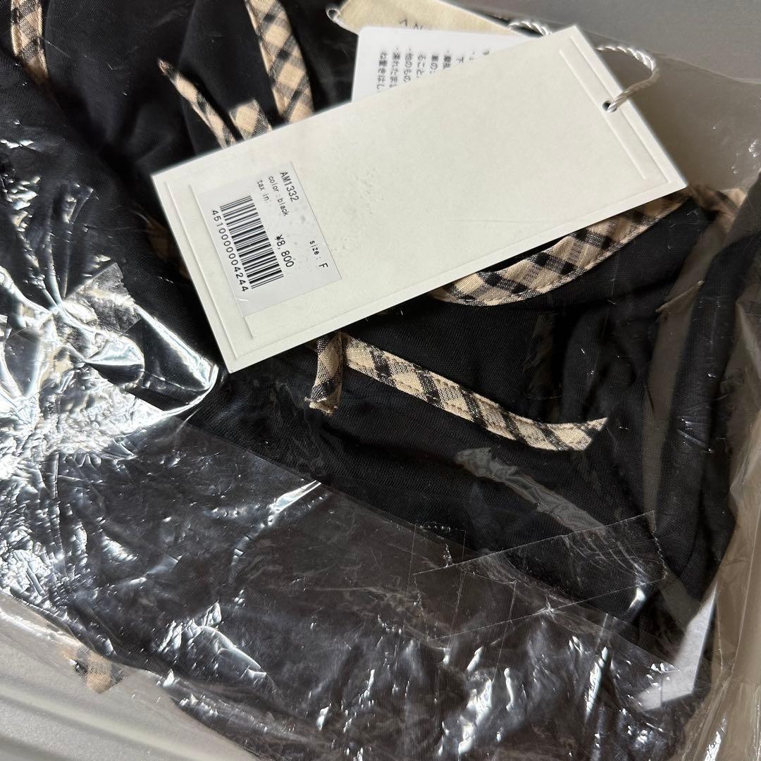 トップス Alice check ribbon tops black andmary