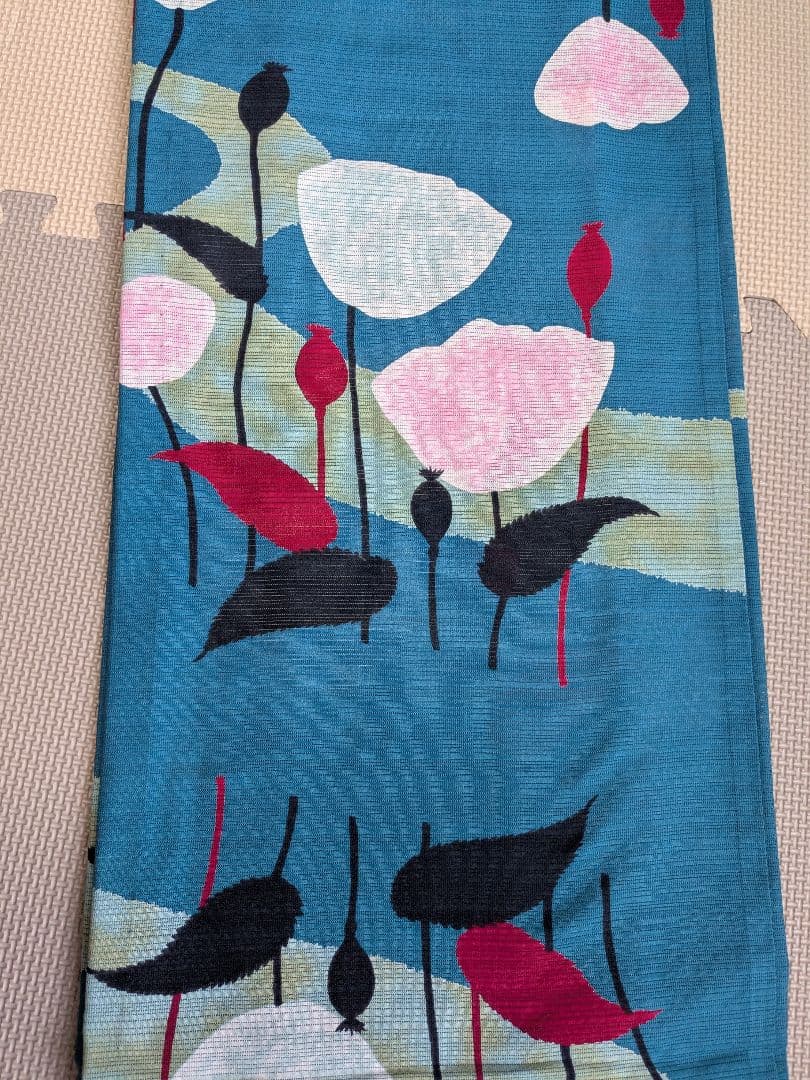 岡重　浴衣と帯の2点セット　日本製　ケシ