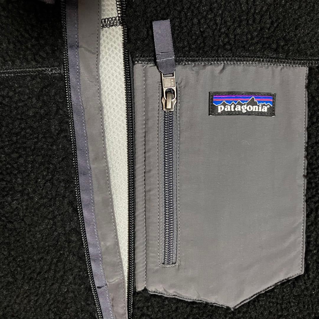 美品【冬物セット割】パタゴニアpatagoniaボアベスト　レトロXベスト黒S