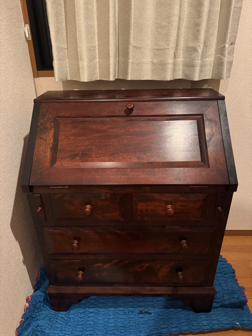 ナ*)様 松本民芸家具 ライティングビューロー 引き出し付き チェスト 薄型