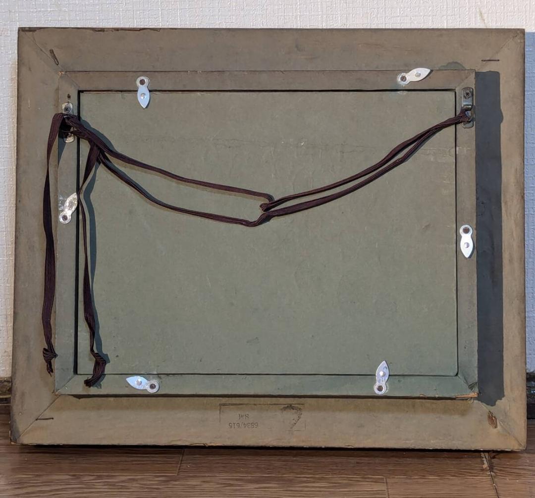 【真作】絵画　油彩SM（板絵）　田園風景　温もりあふれる郷愁の風景　V192