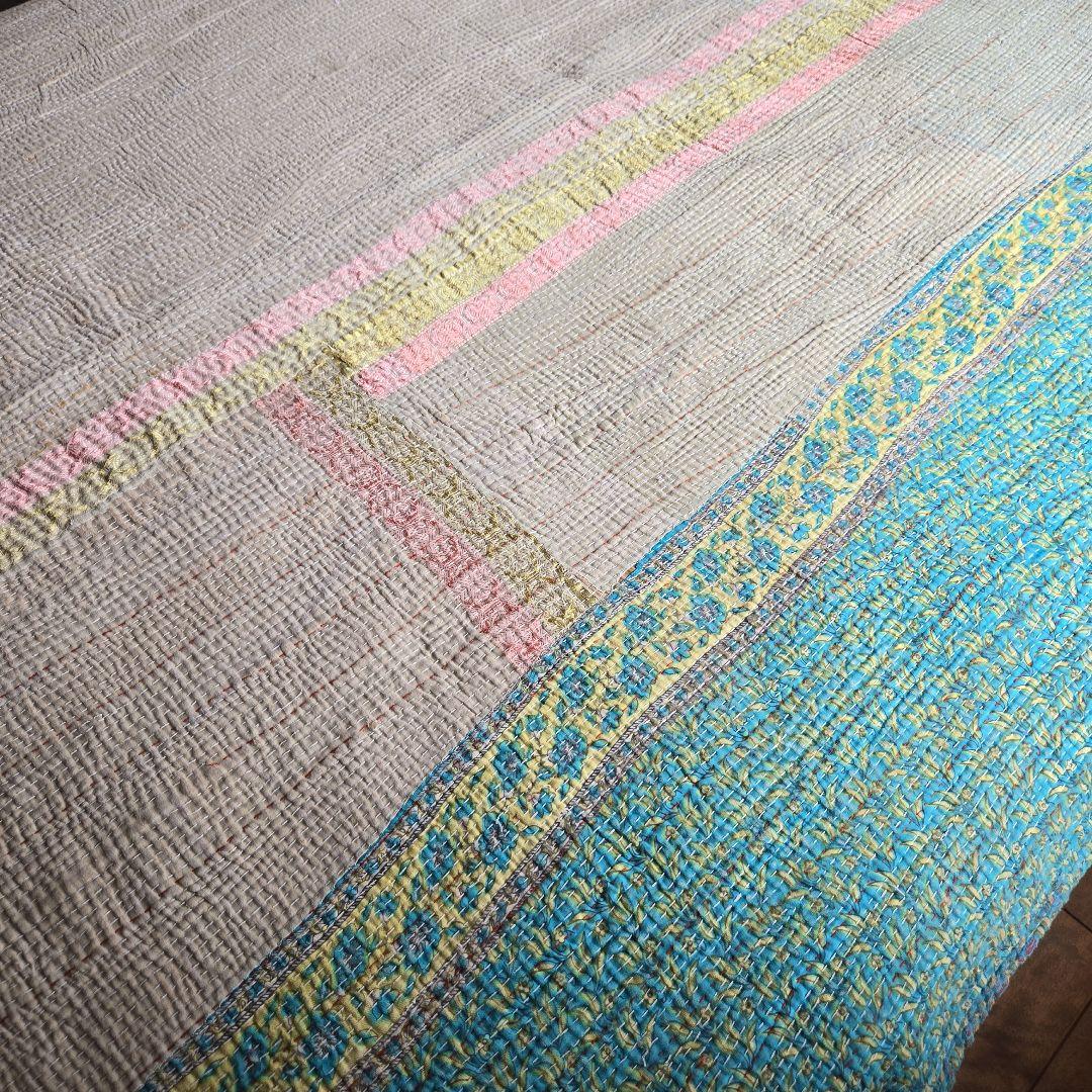 大判サイズ ヴィンテージラリーキルト カンタキルト オールドカンタ④