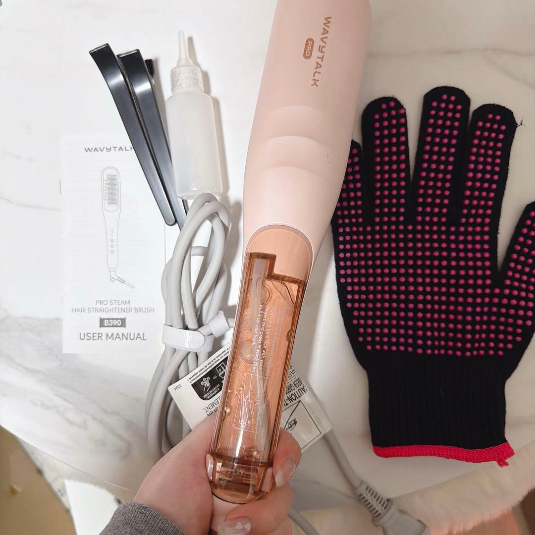 ヘアアイロン wavytalk PROSTEAM HAIR STRAIGHTENERBRUSH