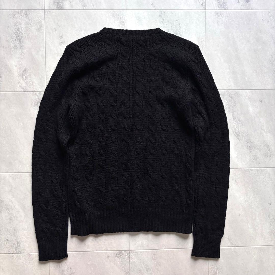 【超希少】ラルフローレン ブラックレーベル カシミヤ100% ケーブルニット M