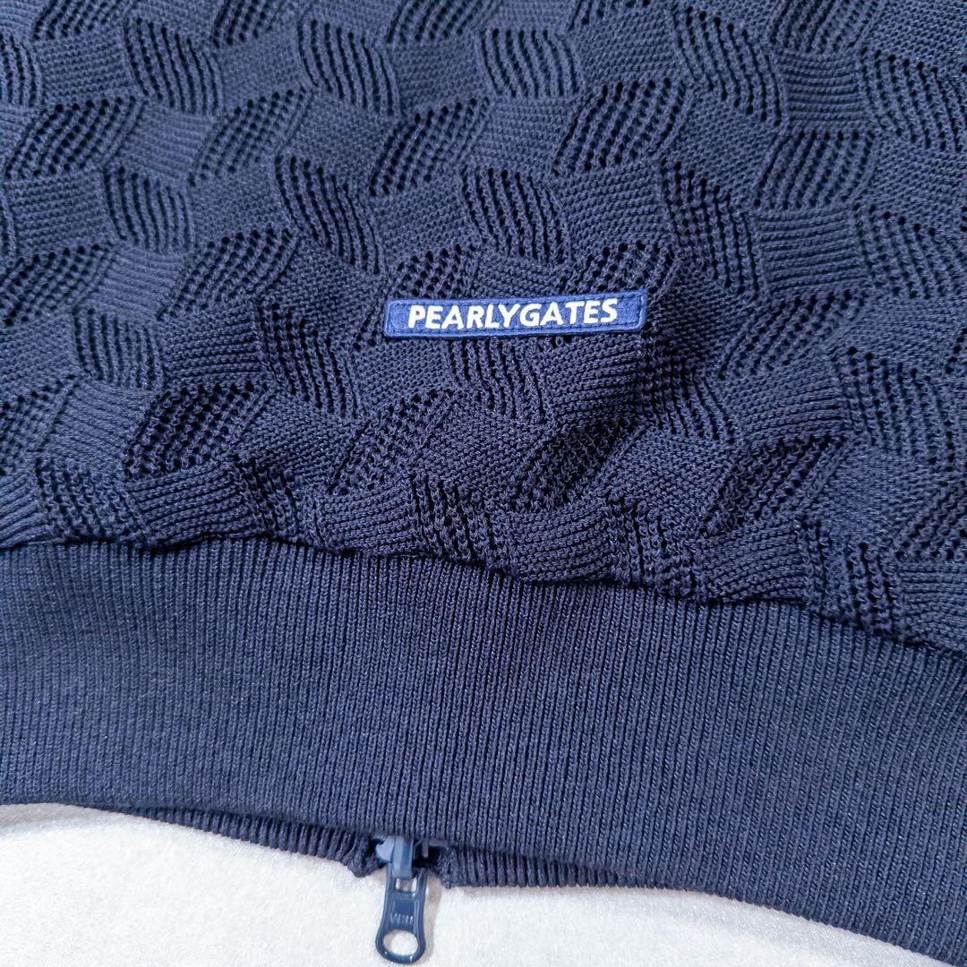 PEARLY GATES 変形チェックスタンドネックベスト レディース