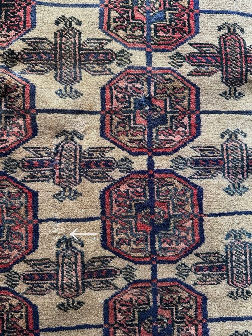 174×121 ヴィンテージラグ　バルーチ　手織ラグ