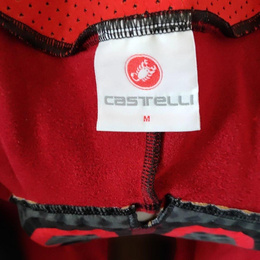 Castelli ビブタイツ ブラック/イエロー 裏起毛 防風 防寒