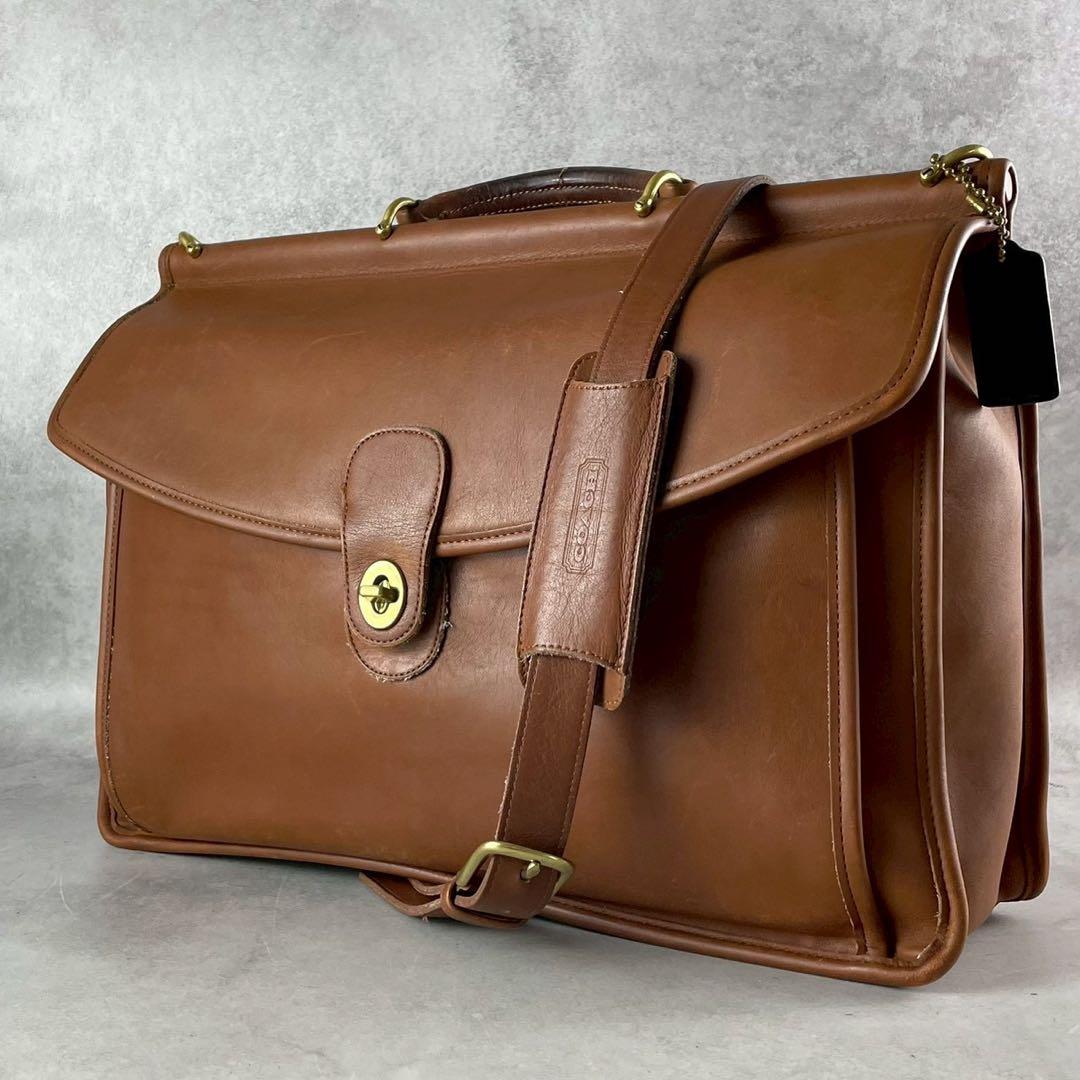 オールドコーチ　ビジネスバッグ　2way ターンロック　レザー　ブラウン