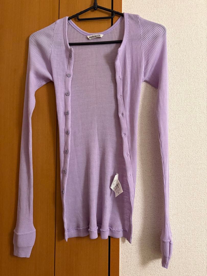 トップス AURALEE WOOL SOFT RIB CARDIGAN