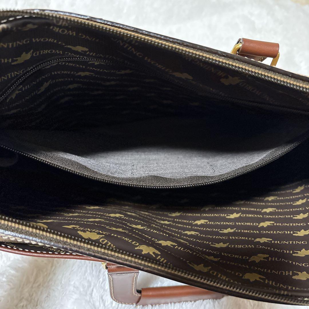 【新品】ハンティングワールド 高級ビジネスバッグ タグ付き 2WAY A4収納可