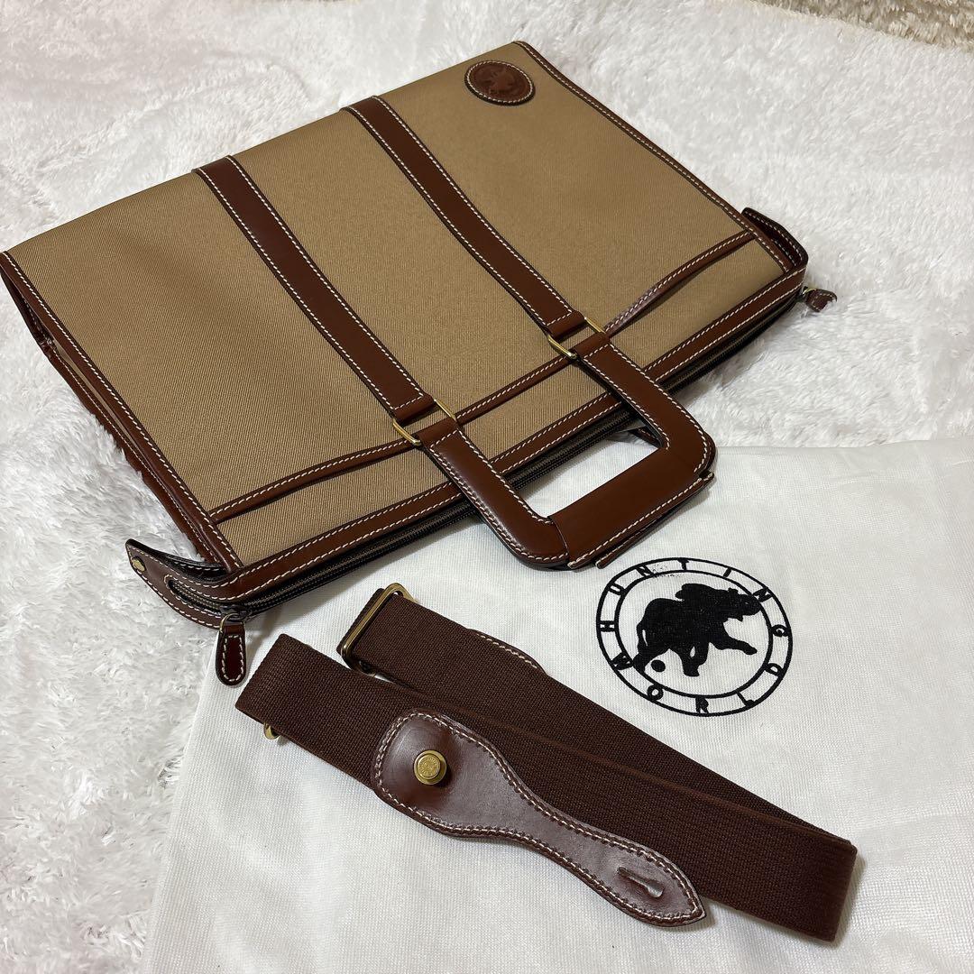 【新品】ハンティングワールド 高級ビジネスバッグ タグ付き 2WAY A4収納可
