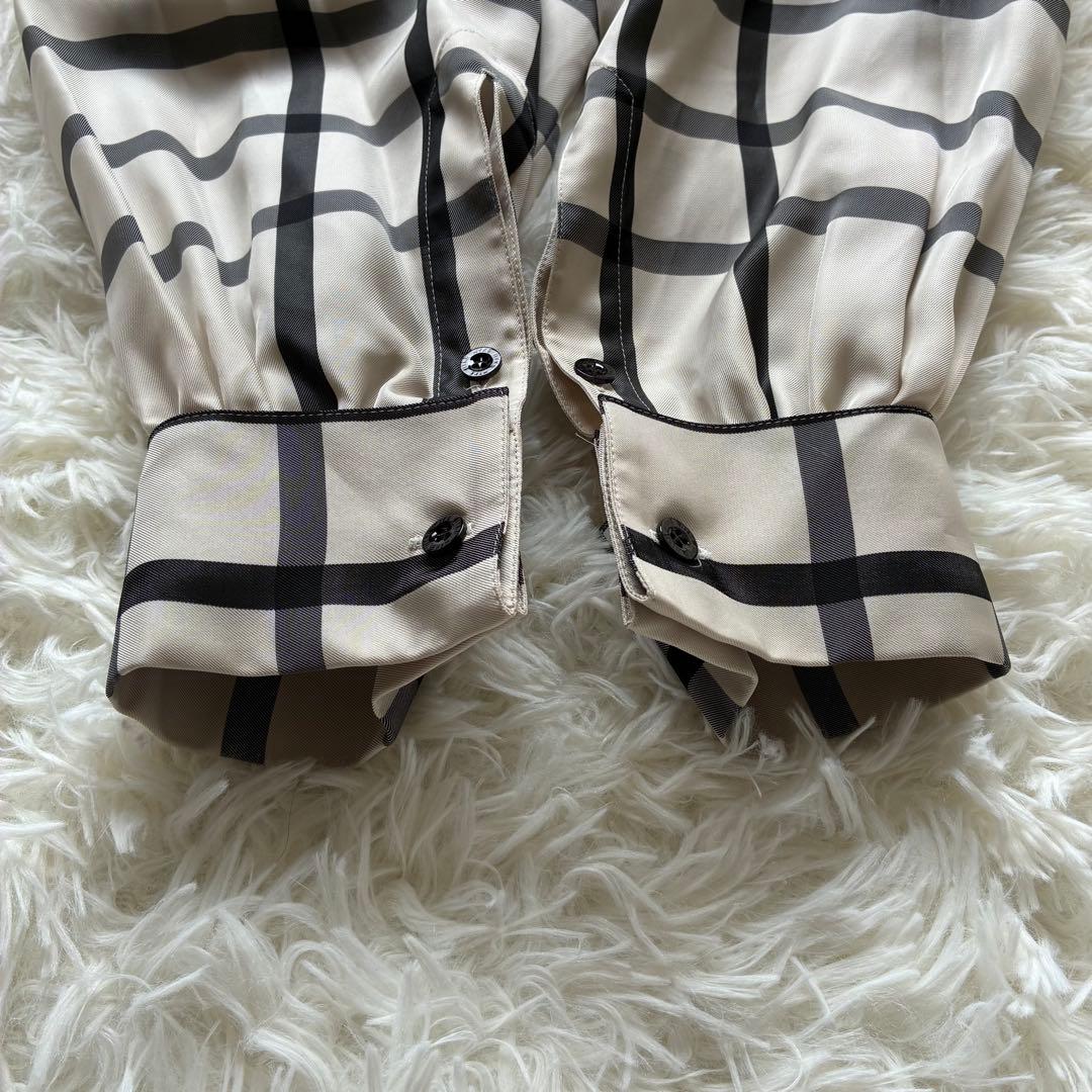 美品✨HYKE ハイク ボウタイブラウス サイズ2 ベージュ チェック柄