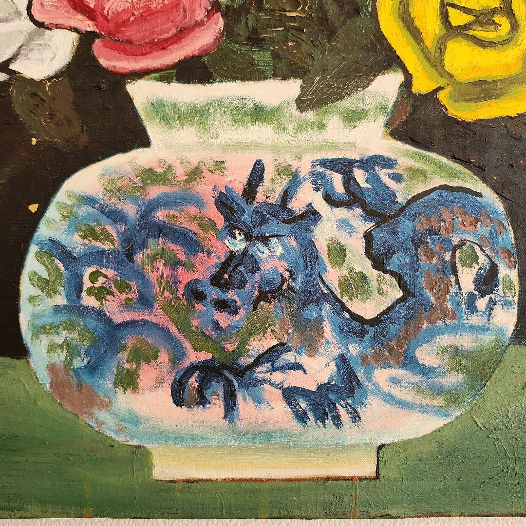 田渕眞兒　油絵　油彩　薔薇シリーズ　花　No.-+s