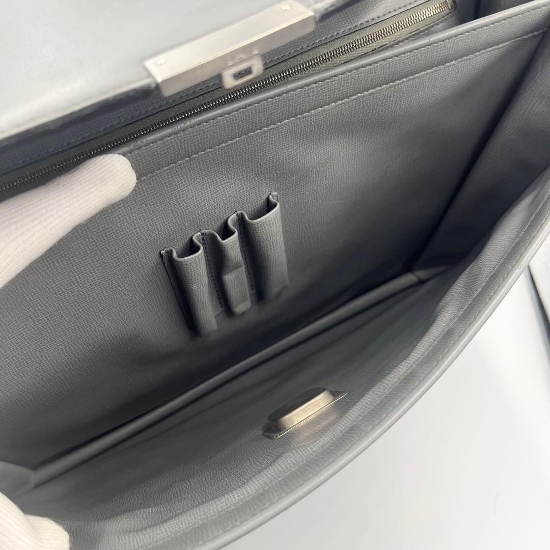 【希少カラー】Valextra ブリーフケース　ビジネスバッグ　2室　グレー