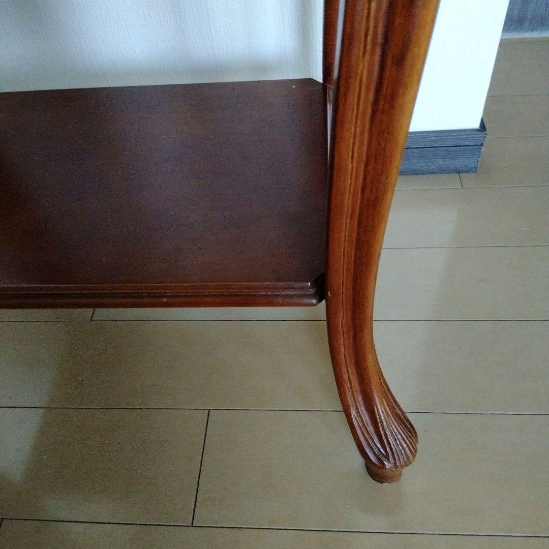 猫足クラシック木製サイドテーブル　アンティーク　ロココ調　イタリア製　西洋家具