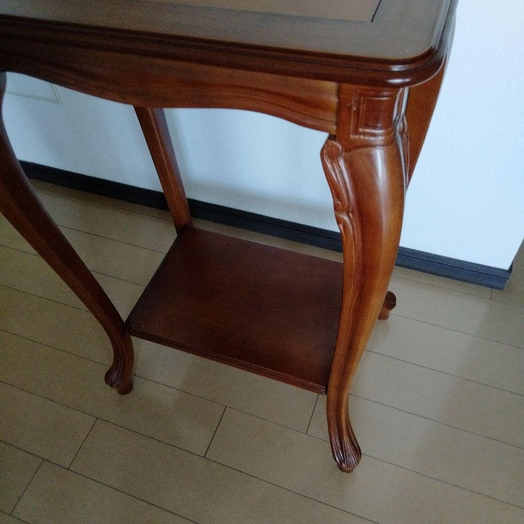 猫足クラシック木製サイドテーブル　アンティーク　ロココ調　イタリア製　西洋家具