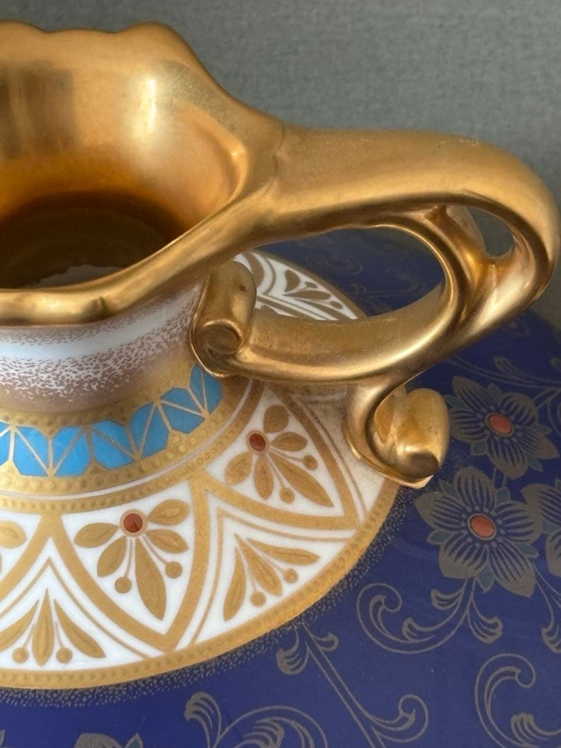 Noritake 美術品　花瓶　瑠璃金彩葡萄盛　52922 希少品　共箱付　美品