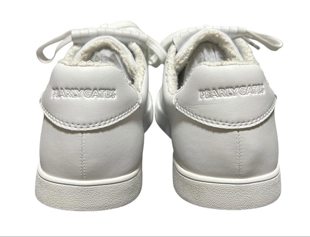 新品 パーリーゲイツ ゴルフシューズ キルトタンローカット ホワイト 24.5㎝