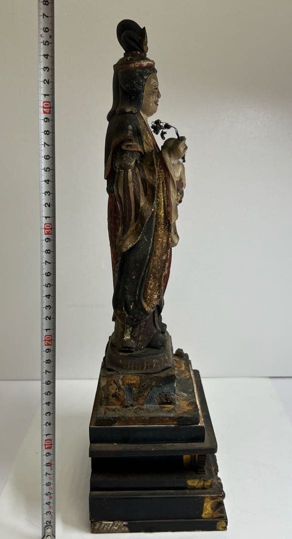 専用桃山~江戸初期木彫鬼子母神玉眼仏像高さ約49㎝　東Y8-0203☆2Fトトチ