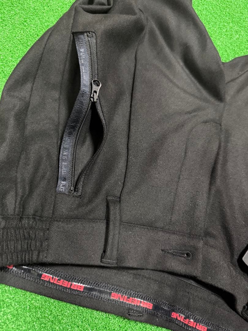 BRIEFING ブラックソフトサーモパンツ ジッパーポケット