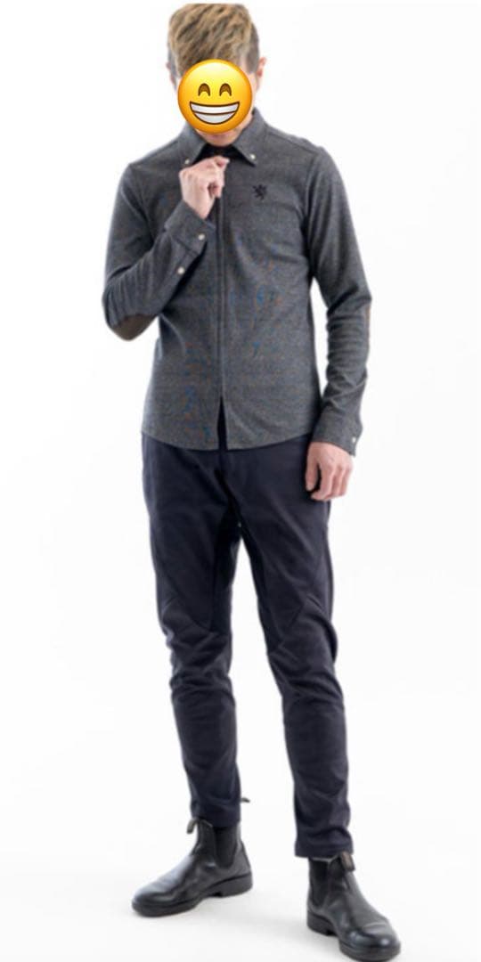 お洒落◆カペルミュール◆サイクルジャージ◆速乾◆ツイード風◆ボタンダウンシャツ