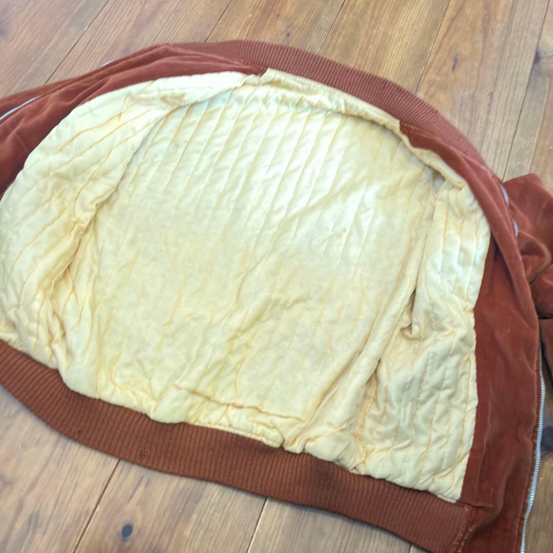 ヴィンテージブラウン 別珍ジップアップブルゾン