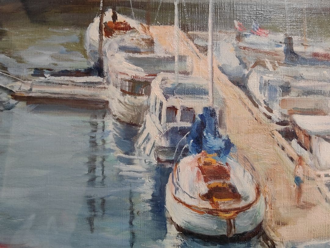 油彩画 進藤守彦 カナダ、ブリティッシュ・コロンビア州州会議事堂